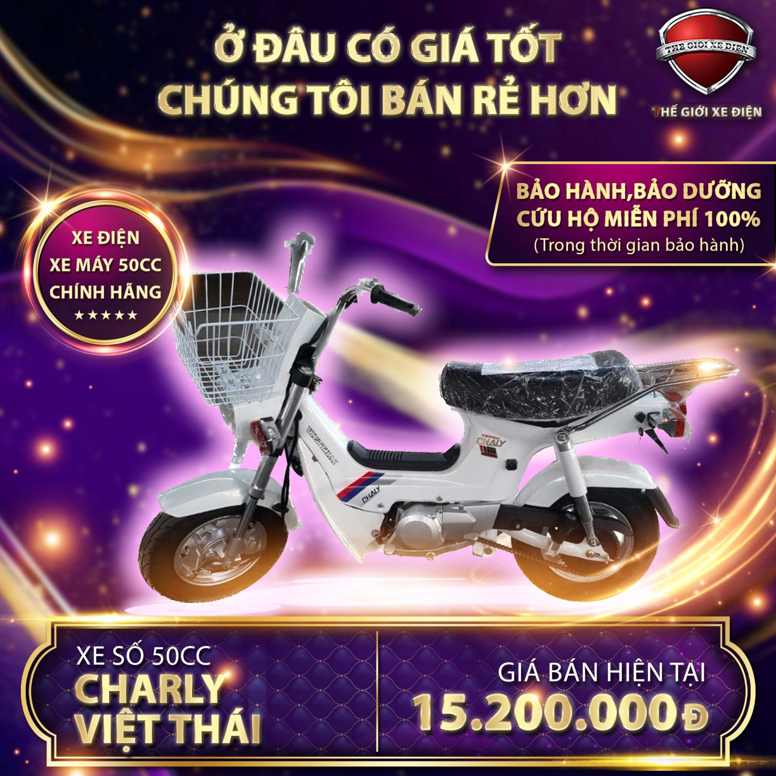 Xe máy 50cc Chaly Việt Thái – Đáng mua nhất 2024