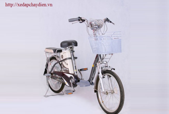 Xe đạp điện Bridgestone npkmd màu ghi, xe dap dien Bridgestone mau ghi