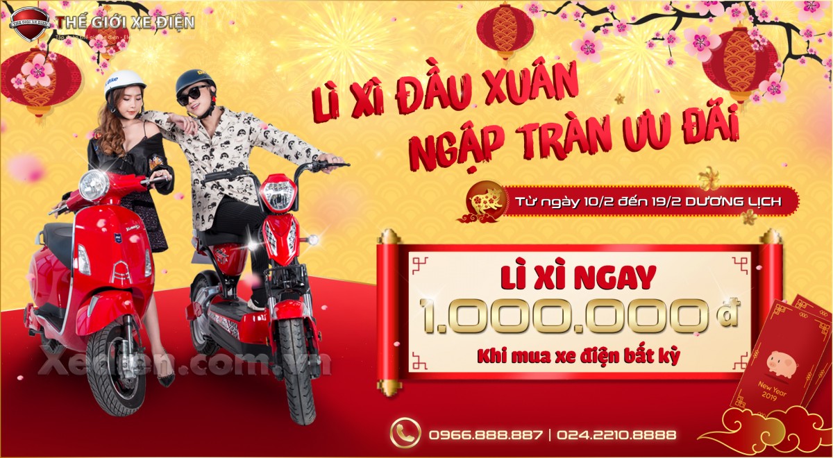 [THẾ GIỚI XE ĐIỆN] Lì xì đầu xuân - Khuân lộc về nhà giảm ngay 1.000.000vnđ