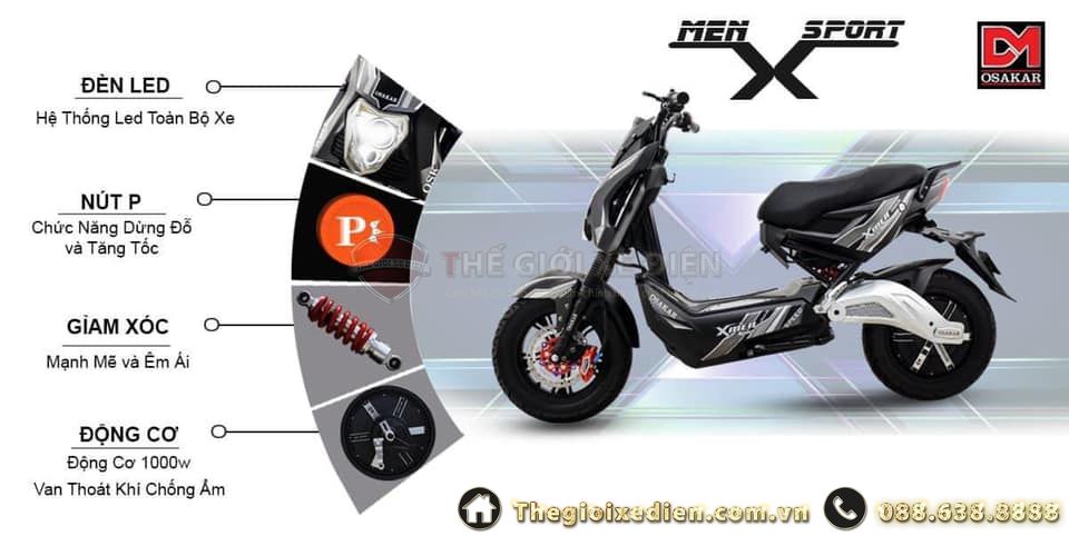 Ngoại hình xe máy điện Osakar Xmen Sport